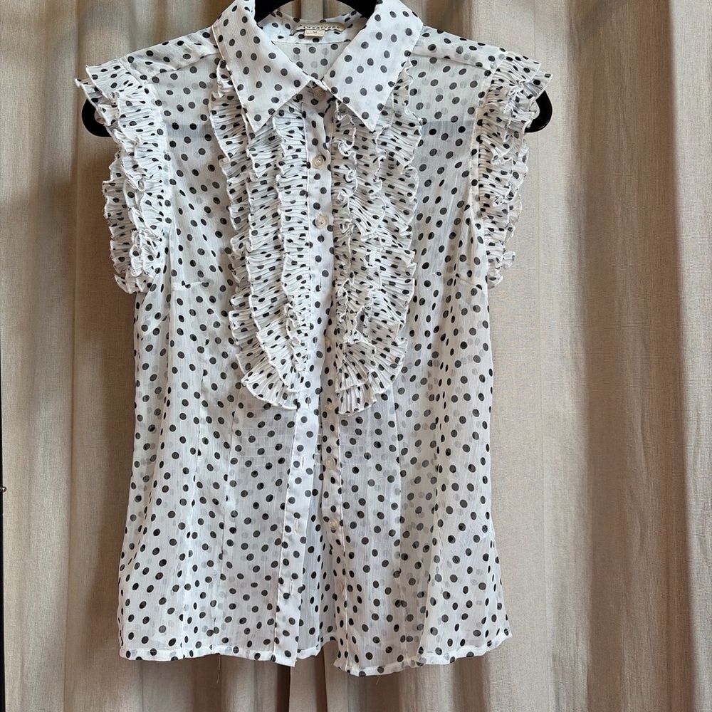 Forever 21 Polka Dot Ruffle Blouse